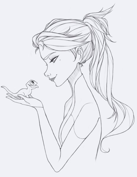 Эльза карандашом