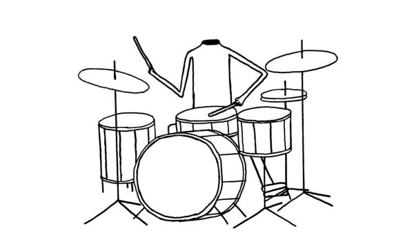 Барабан раскраска для детей