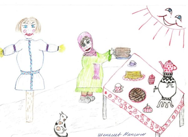 Чучело Масленицы рисунок