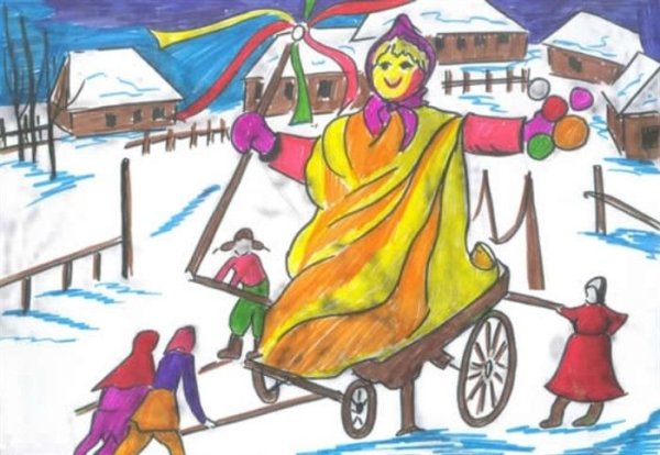 Нарисовать Масленицу карандашом