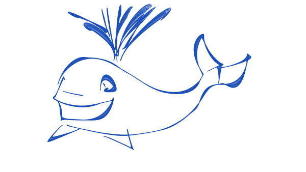 Рисунок кита легкий