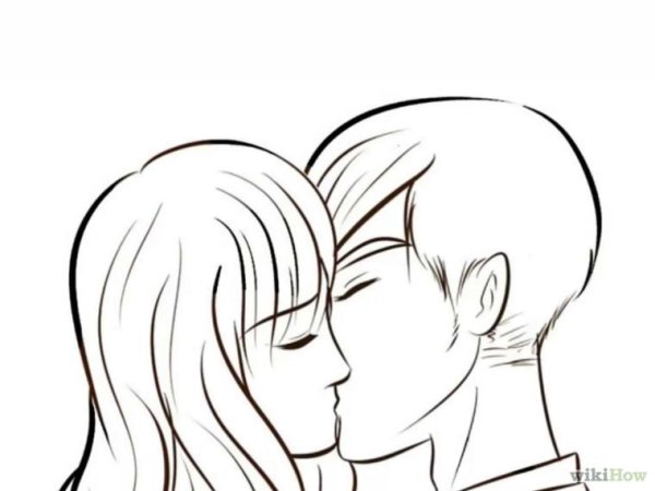 Раскраска поцелуй