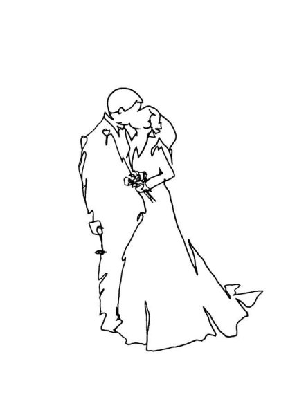Жених и невеста карандашом