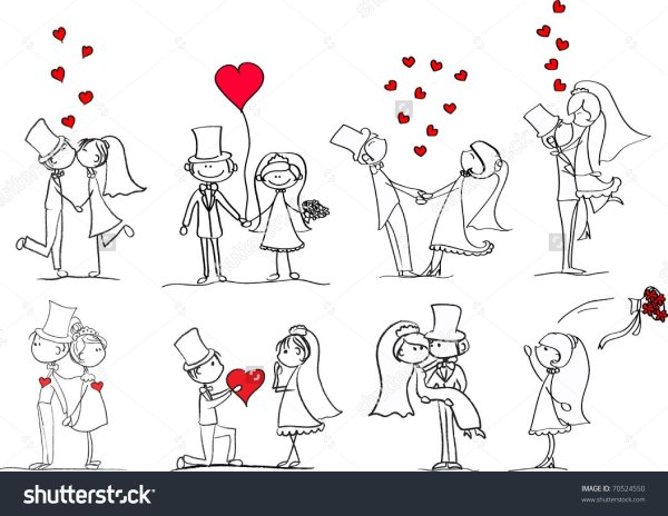 Руки молодоженов рисунок