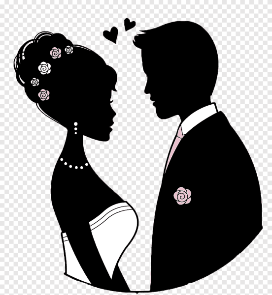 Силуэт молодоженов