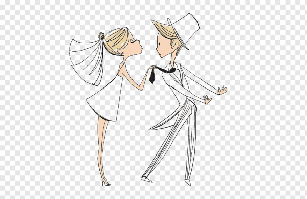 Жених и невеста вектор