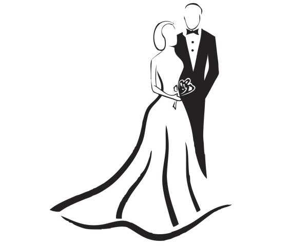 Жених и невеста контур