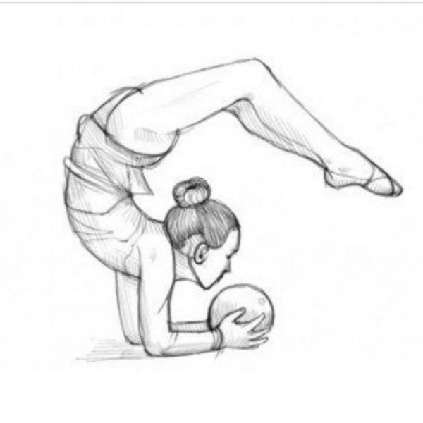 Гимнастка рисунок карандашом для срисовки