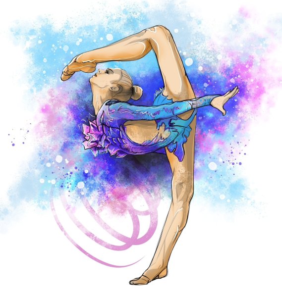 Зарисовки гимнасток карандашом