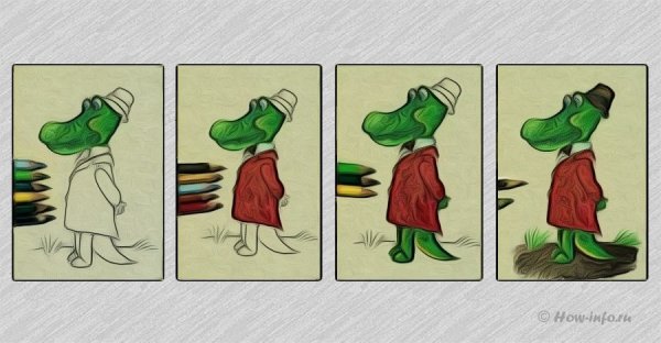Рисование крокодил Гена