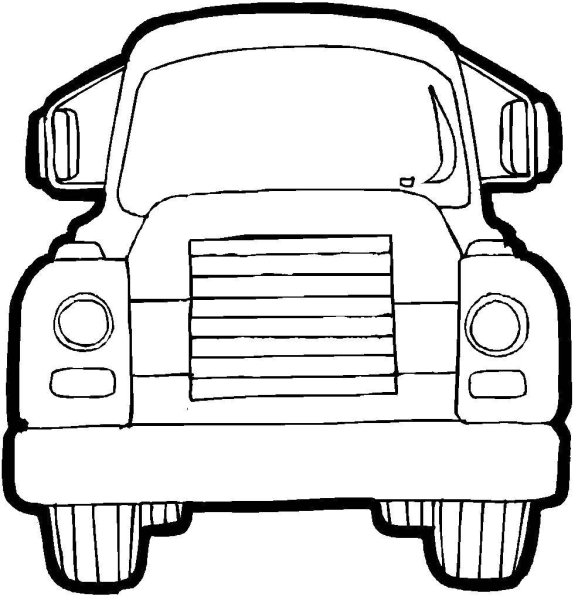 Машина спереди контур цвет белый