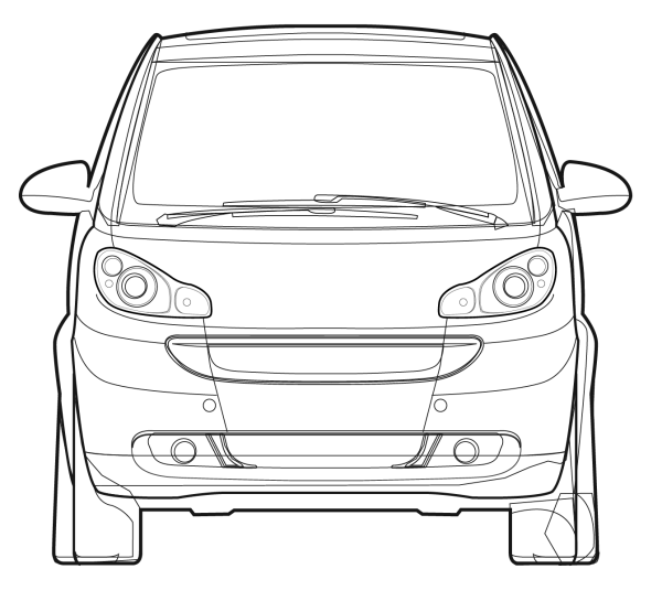 Контур кабины машины спереди