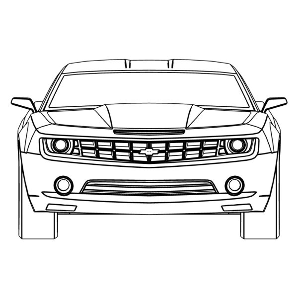 Машина спереди контур цвет белый