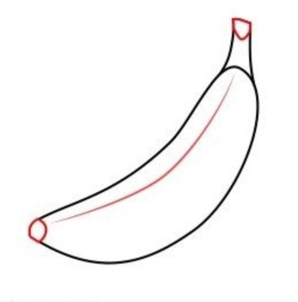 Срисовать банан фломастером