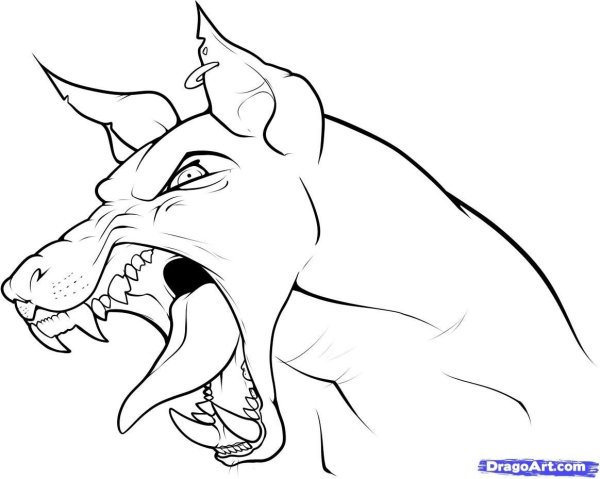 Злая собака раскраска