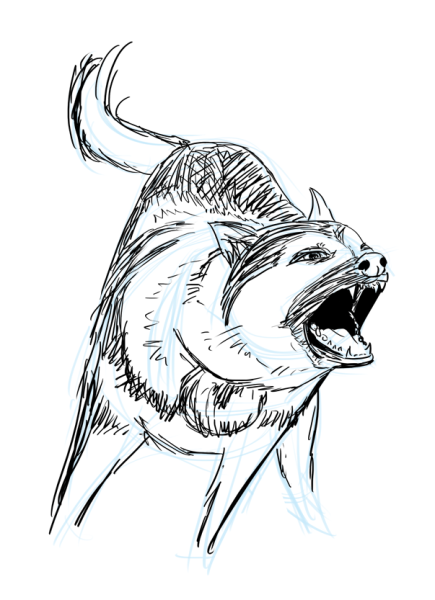 Нарисовать злую собаку