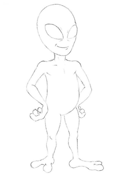 Как нарисовать голову инопланетянина