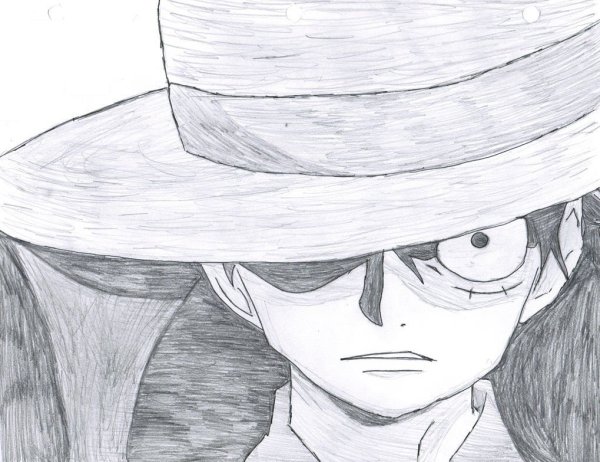 Ван Пис рисовка Луффи