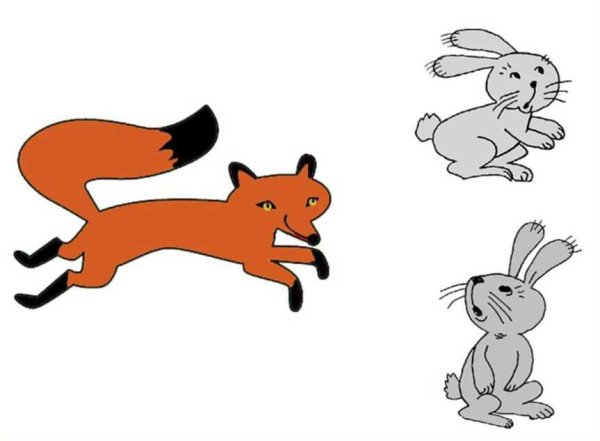 Лиса и заяц для детей