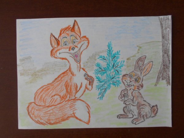 Русской народной сказки «лиса и заяц» расскраска