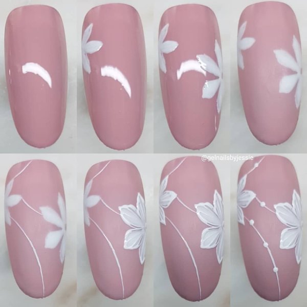 Цветы на ногтях пошагово