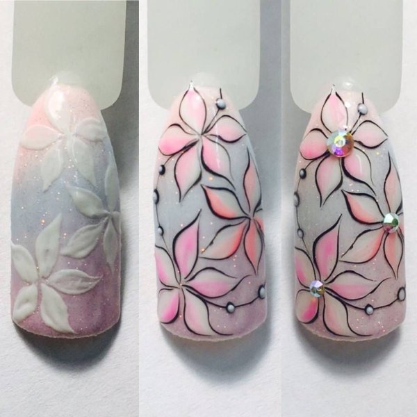 Цветочный маникюр пошагово