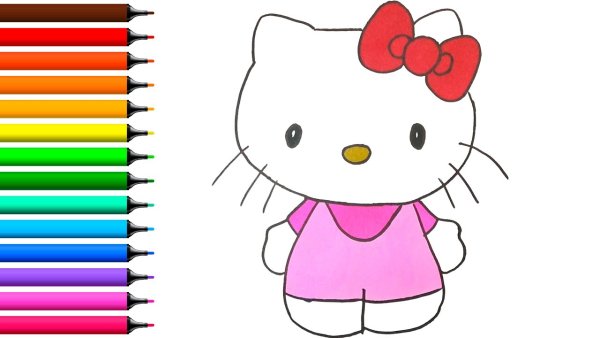 Рисунок фломастером Хелоу Кити