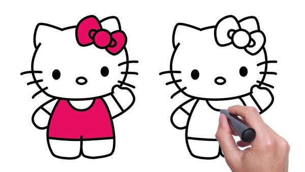Хеллоу Китти срисовать