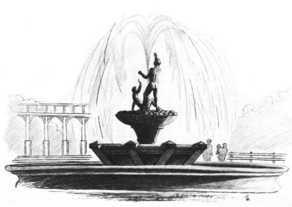 Зарисовка фонтана