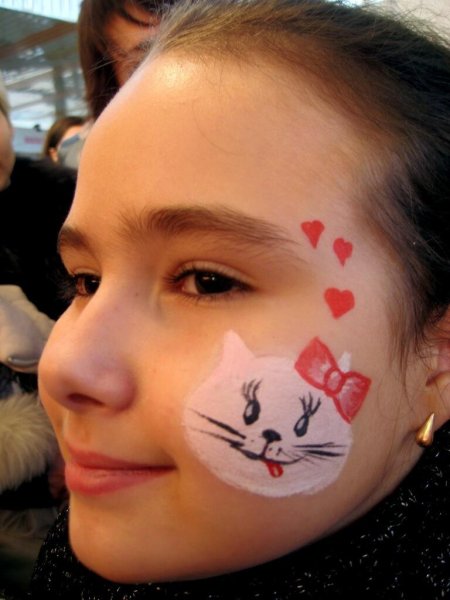 Аквагрим кошка для детей