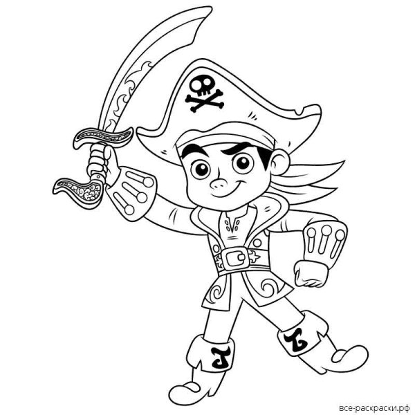 Злой пират раскраска