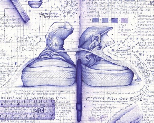 Рисунки ручкой в тетради