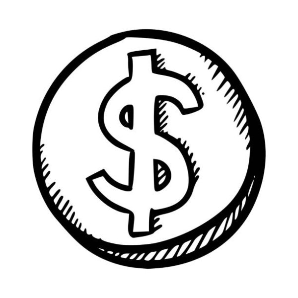 Монеты черные на прозрачном фоне