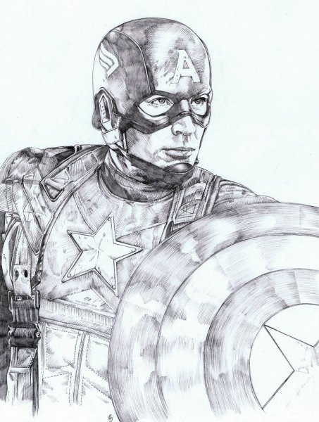 Марвел Капитан Америка срисовка
