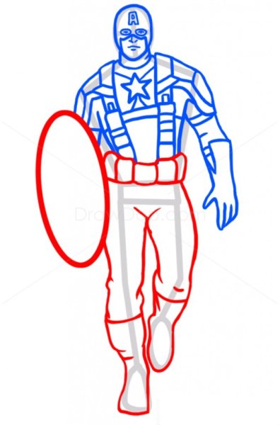 Капитан Америка карандашом