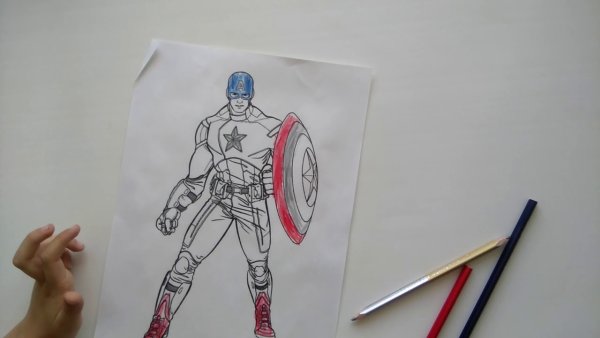 Капитан Америка рисунок легкий