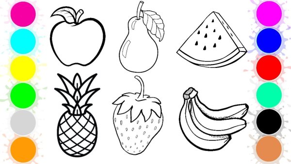 Фрукты для рисования малышам