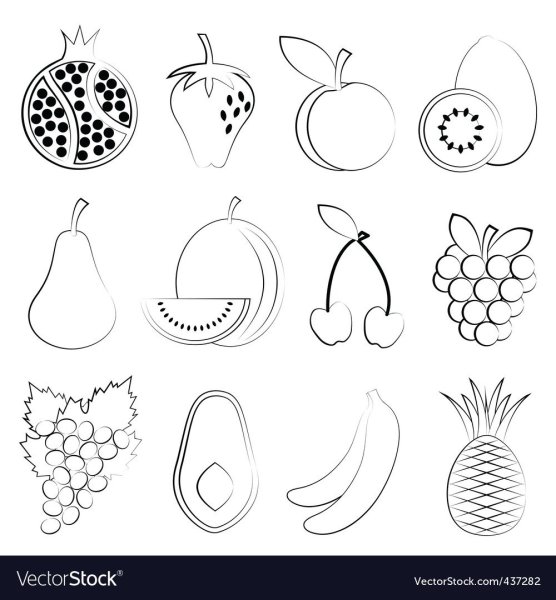 Рисунки фруктов для срисовки