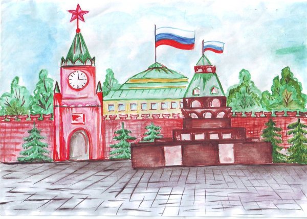 Спасская башня Московского Кремля для раскрашивания детям