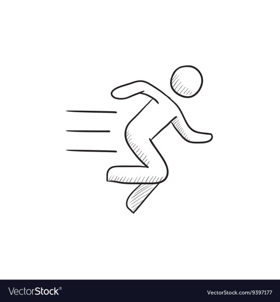 Бегущий человек схематично