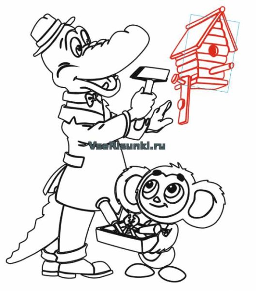 Чебурашка раскраска для детей