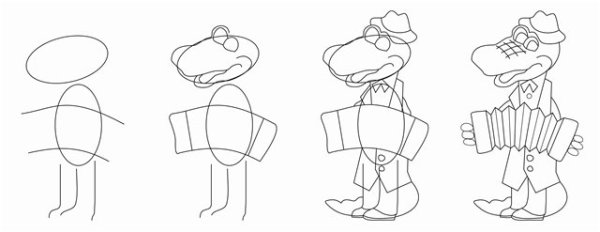 Чебурашка рисунок карандашом