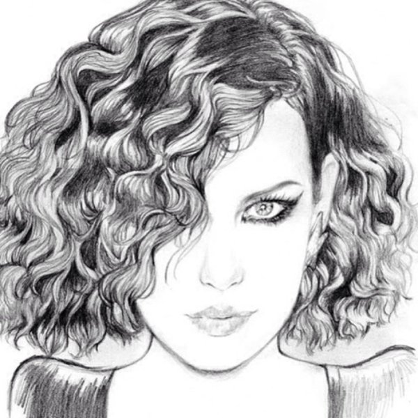 Портрет с прической карандашом