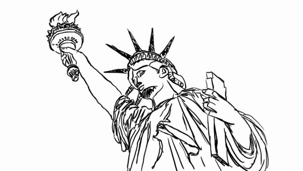 Статуя свободы срисовать