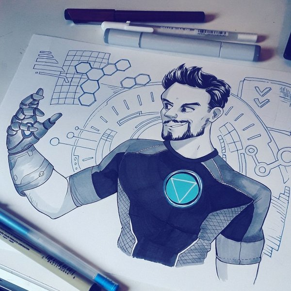 Тони Старк тату эскизы