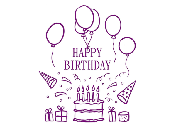 Раскраска "с днем рождения!"