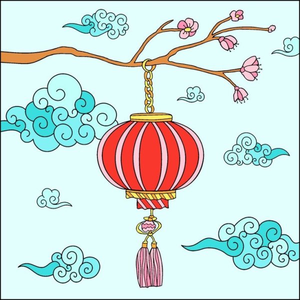 Китайский фонарик разукрасить