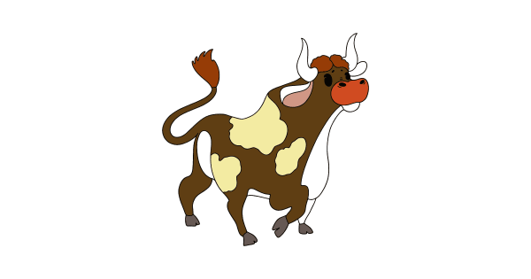 Бык рисунок для детей из сказки