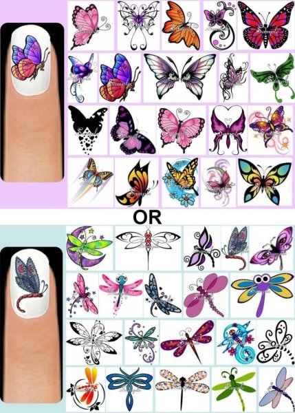 Рисуем бабочку на ногтях