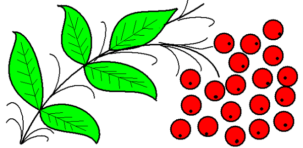 Раскраска веточка рябины для малышей